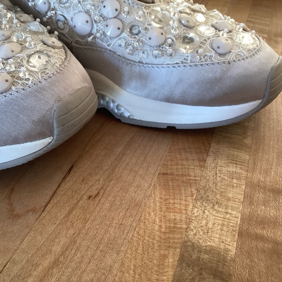 Ash Muse bejeweled, beaded, sequins, crystal, silver gray sneakers Sz 38  7.5/8 - Picture 7 of 12
